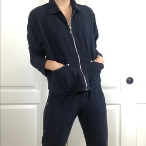 Liz claiborne blue matching jacket pants set small